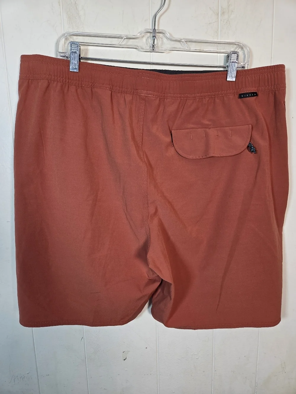 Vissla Solid Sets Ecolastic Board Shorts Brick Red Coconut Poly Ethical XXL